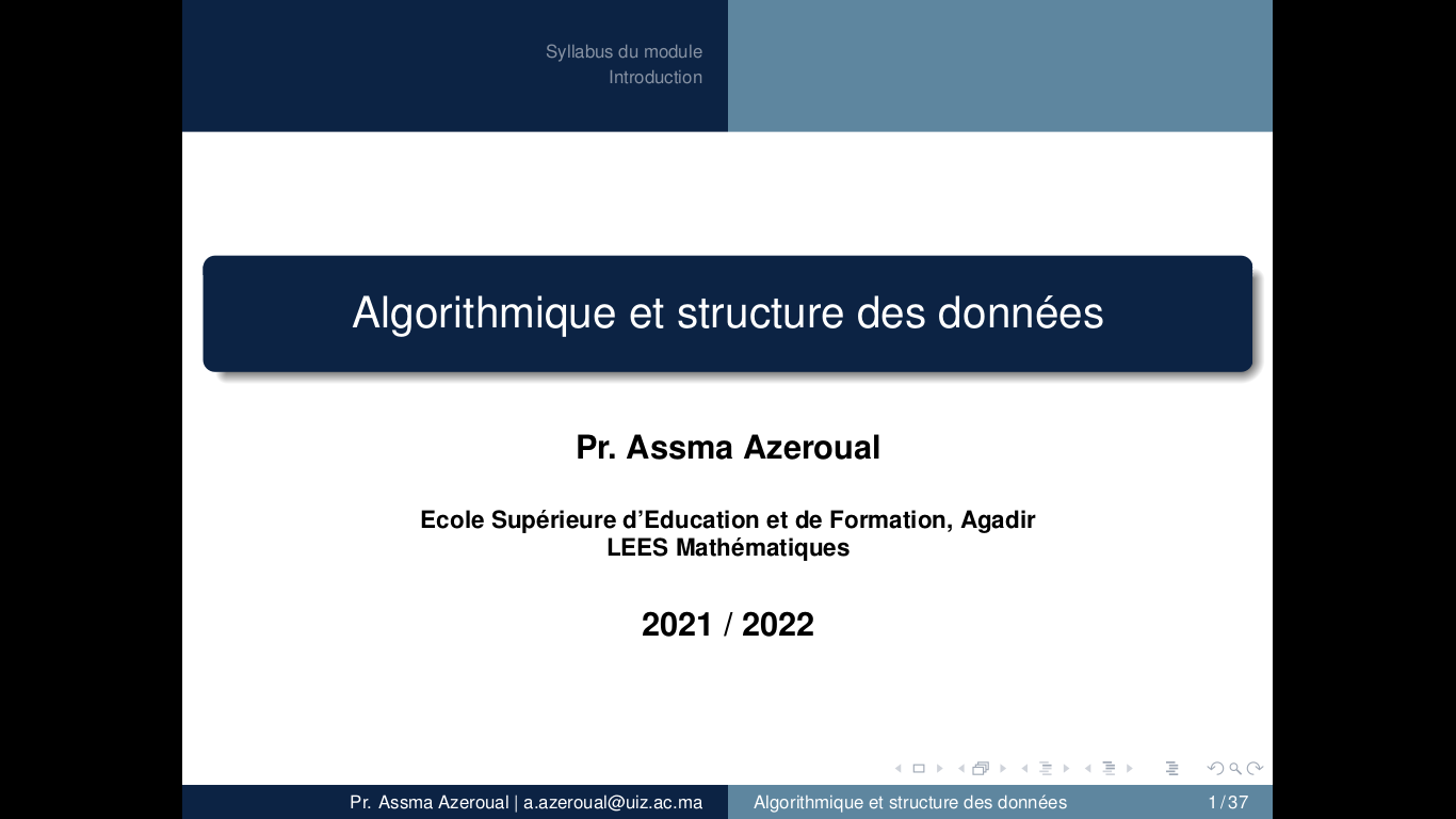 Algorithmique et structure des données